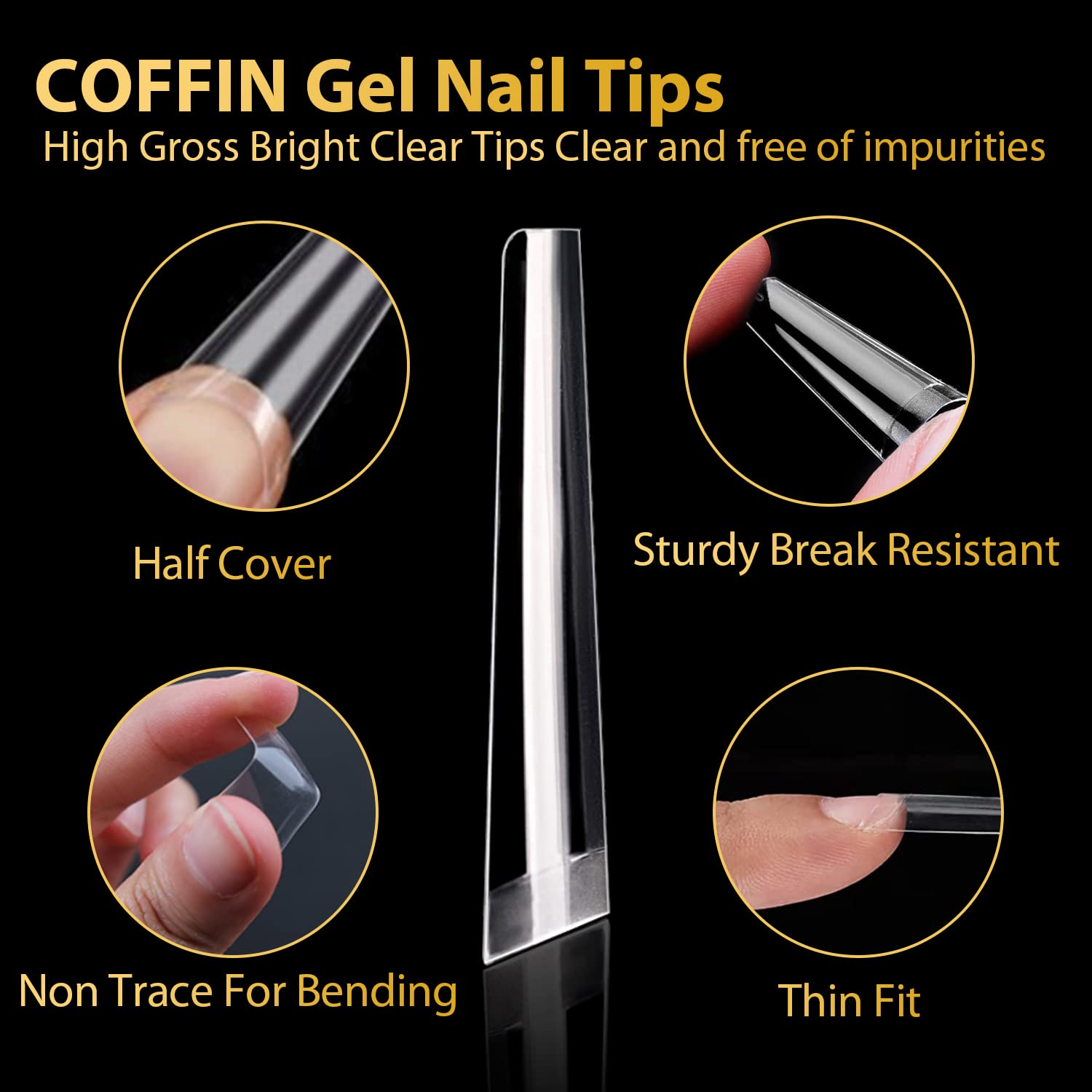 UNA GELLA soft gel tips easy to press, trim, and paint.