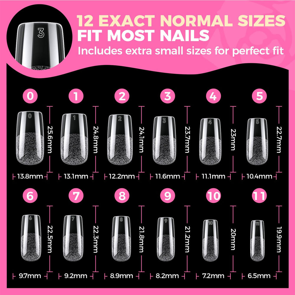 UNA GELLA square fake nails packaging box highlights bulk gel tips.