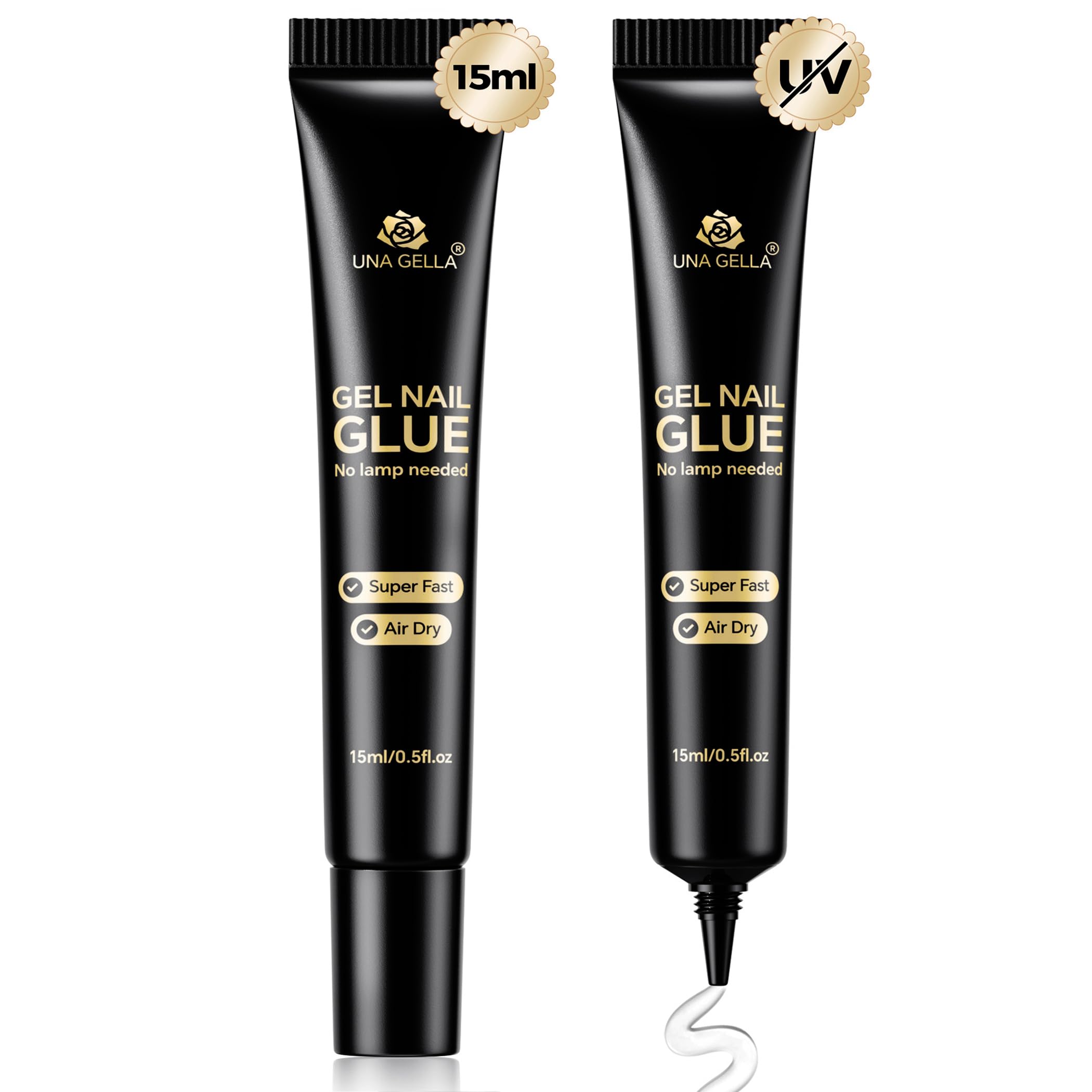 UNA GELLA Strong Nail Glue Gel bottle with precision pour for secure press-ons