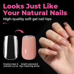 UNA GELLA traceless press-on tips with smooth finish.
