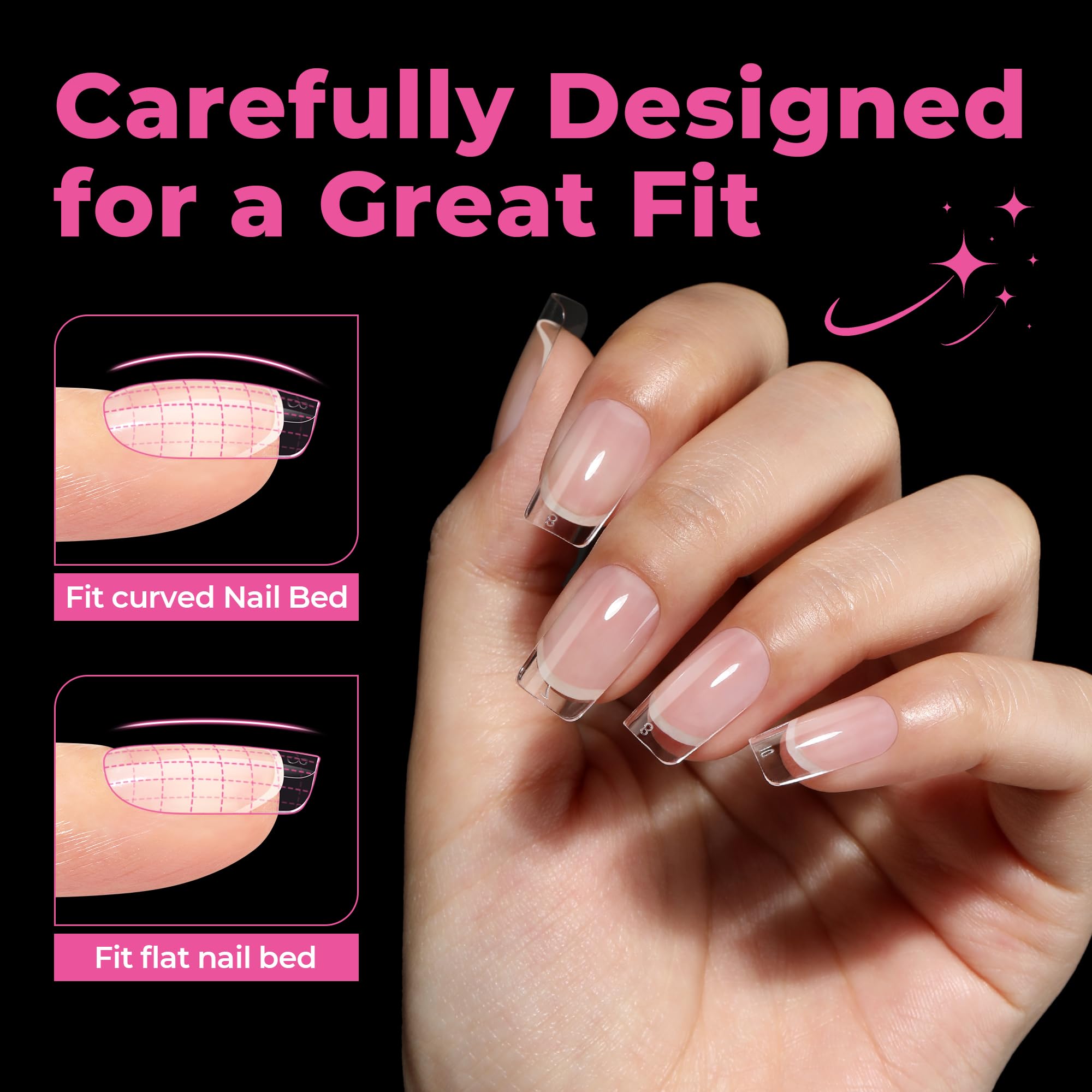 UNA GELLA twelve sizes for a precise nail fit.