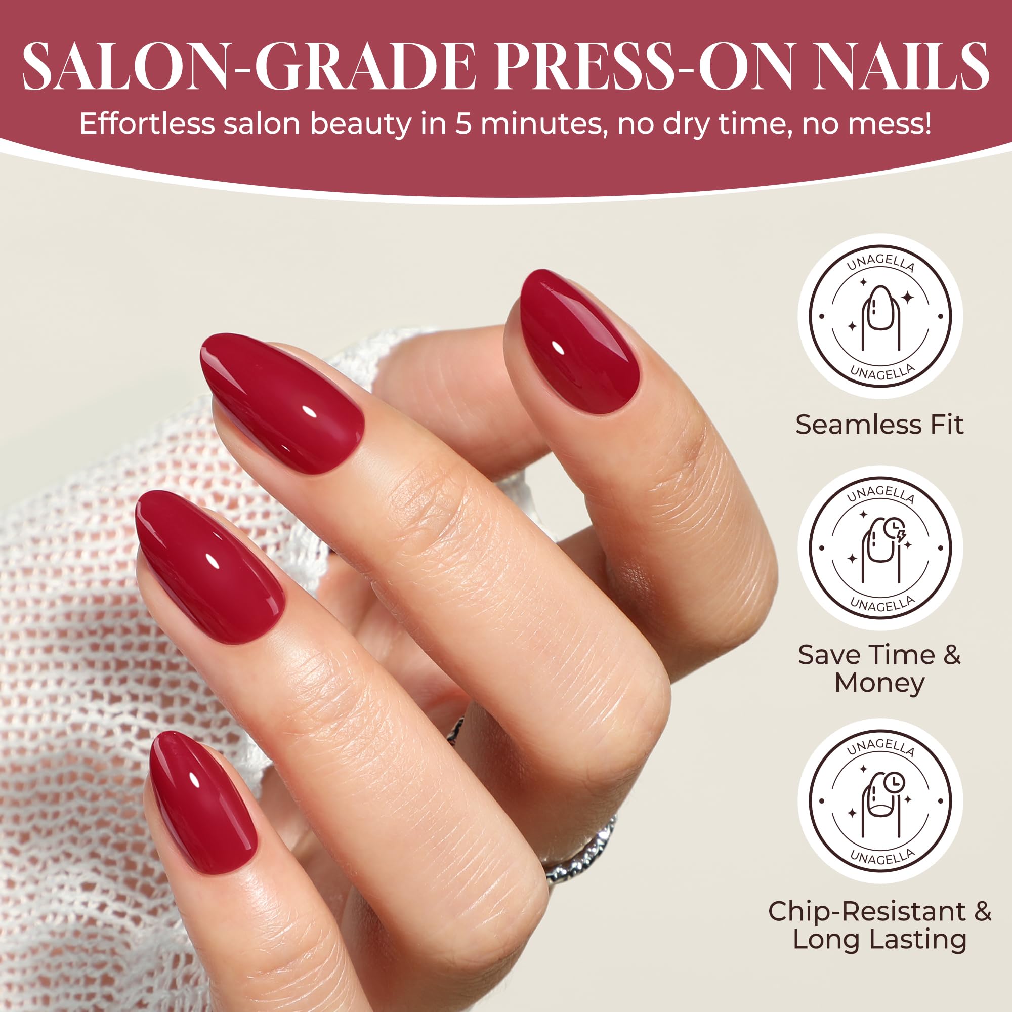 UNA GELLA Valentine soft gel nails finish for a glossy long lasting look