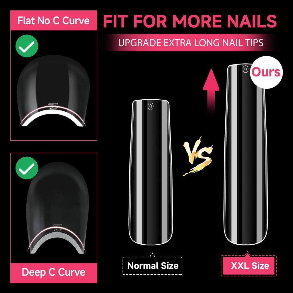 UNA GELLA 216-piece pack highlights wide size range for all nails.