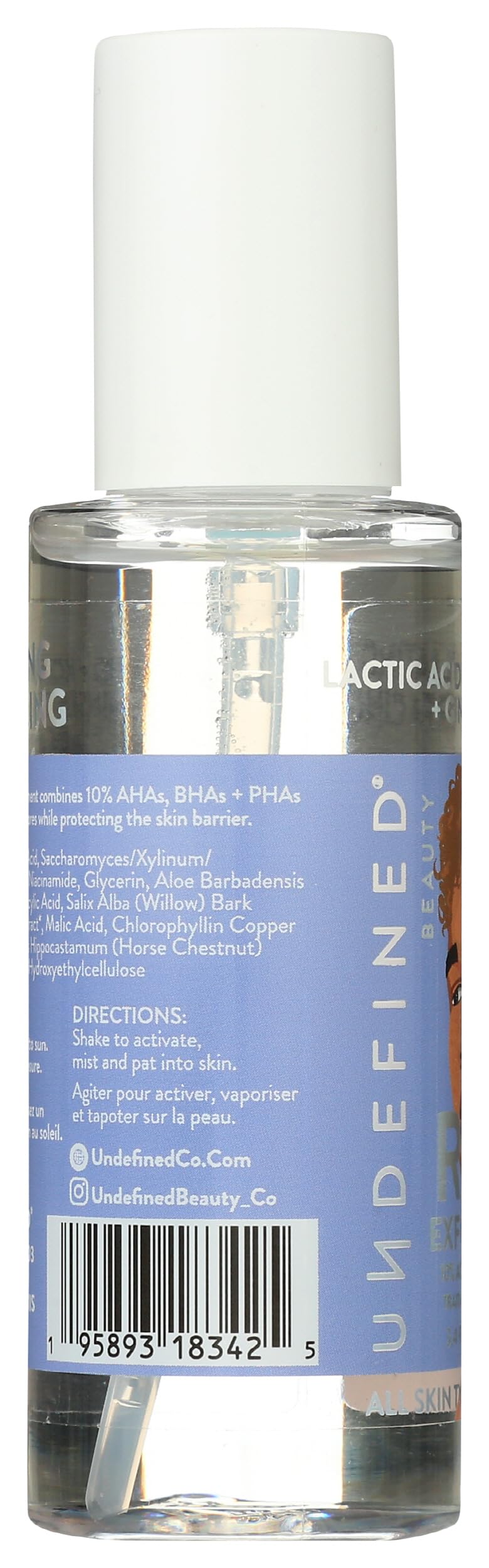 Undefined Beauty R&R exfoliator Aloe and Chlorophyll soothing visuals