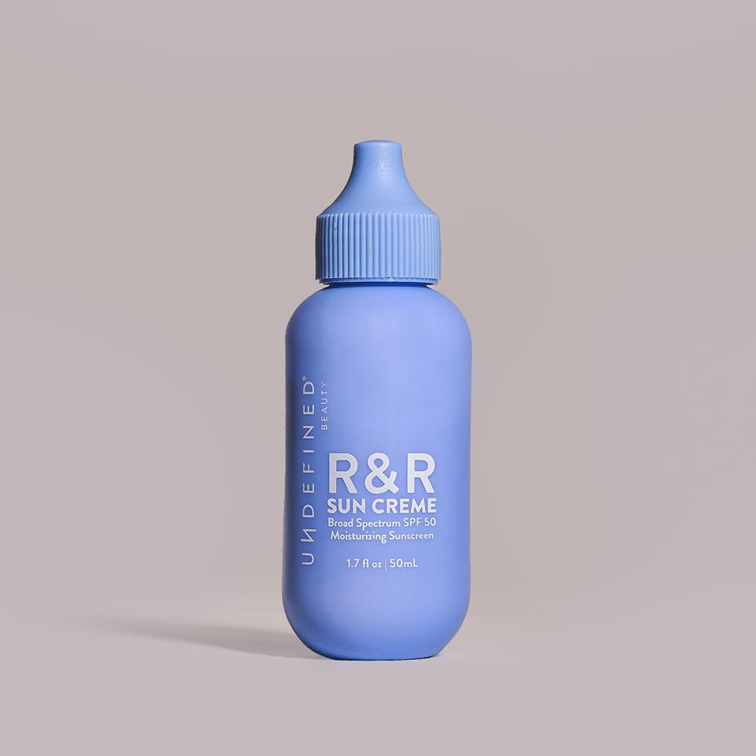 Undefined Beauty R&R Sun Crème SPF 50 bottle ready to protect and hydrate skin.
