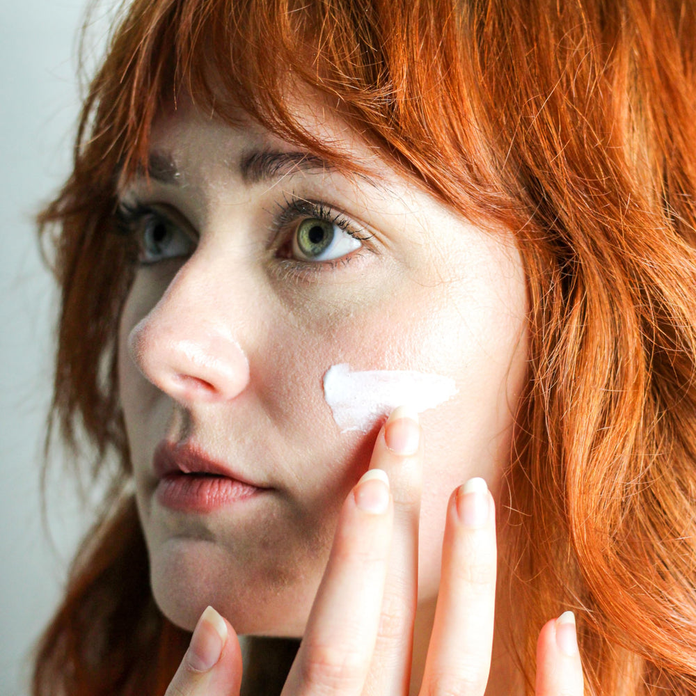 Undefined Beauty R&R Sun Crème SPF 50 texture swirl indicates creamy, non-greasy finish.
