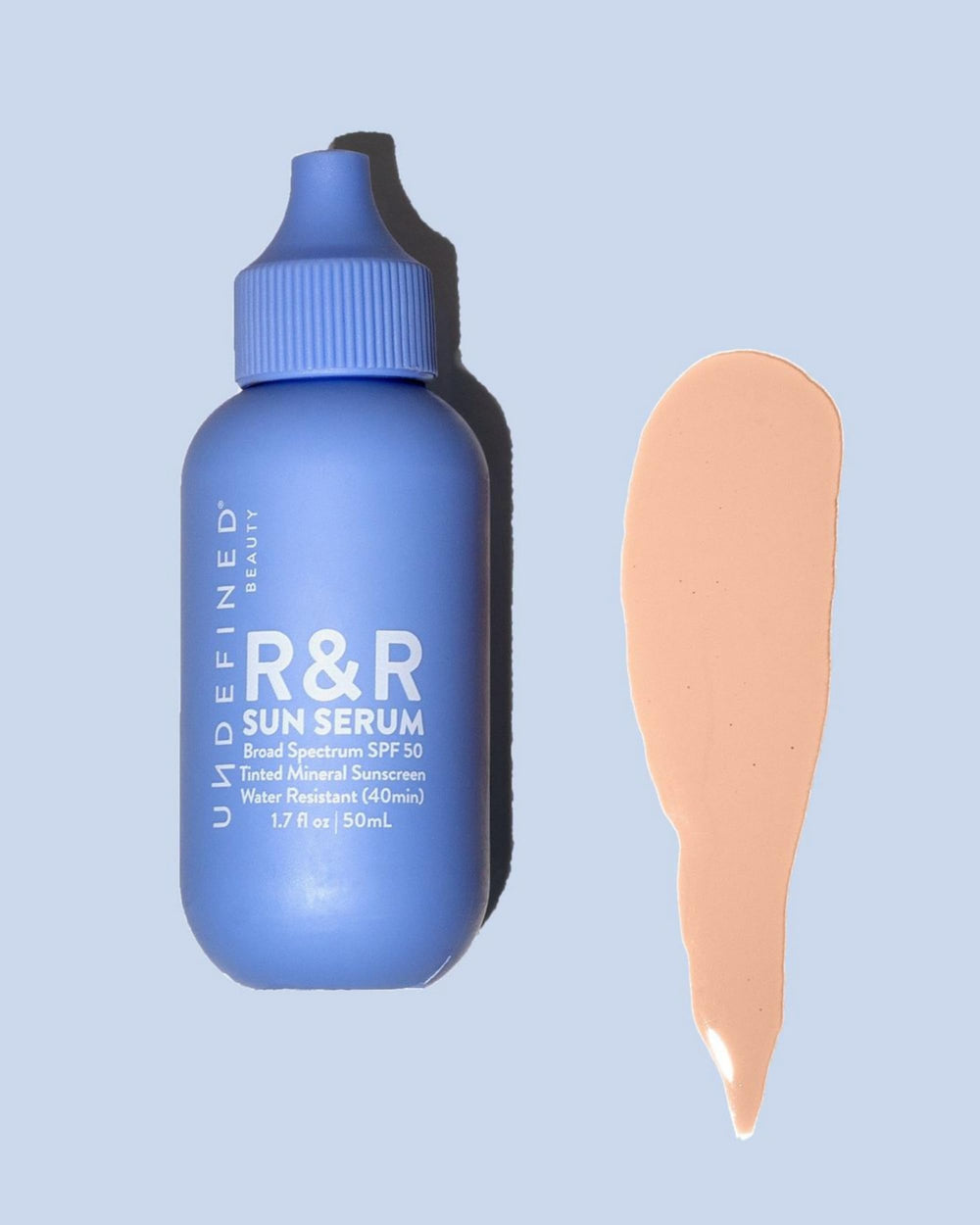 Undefined Beauty R&R Sun Serum texture close-up shows light breathable coverage.