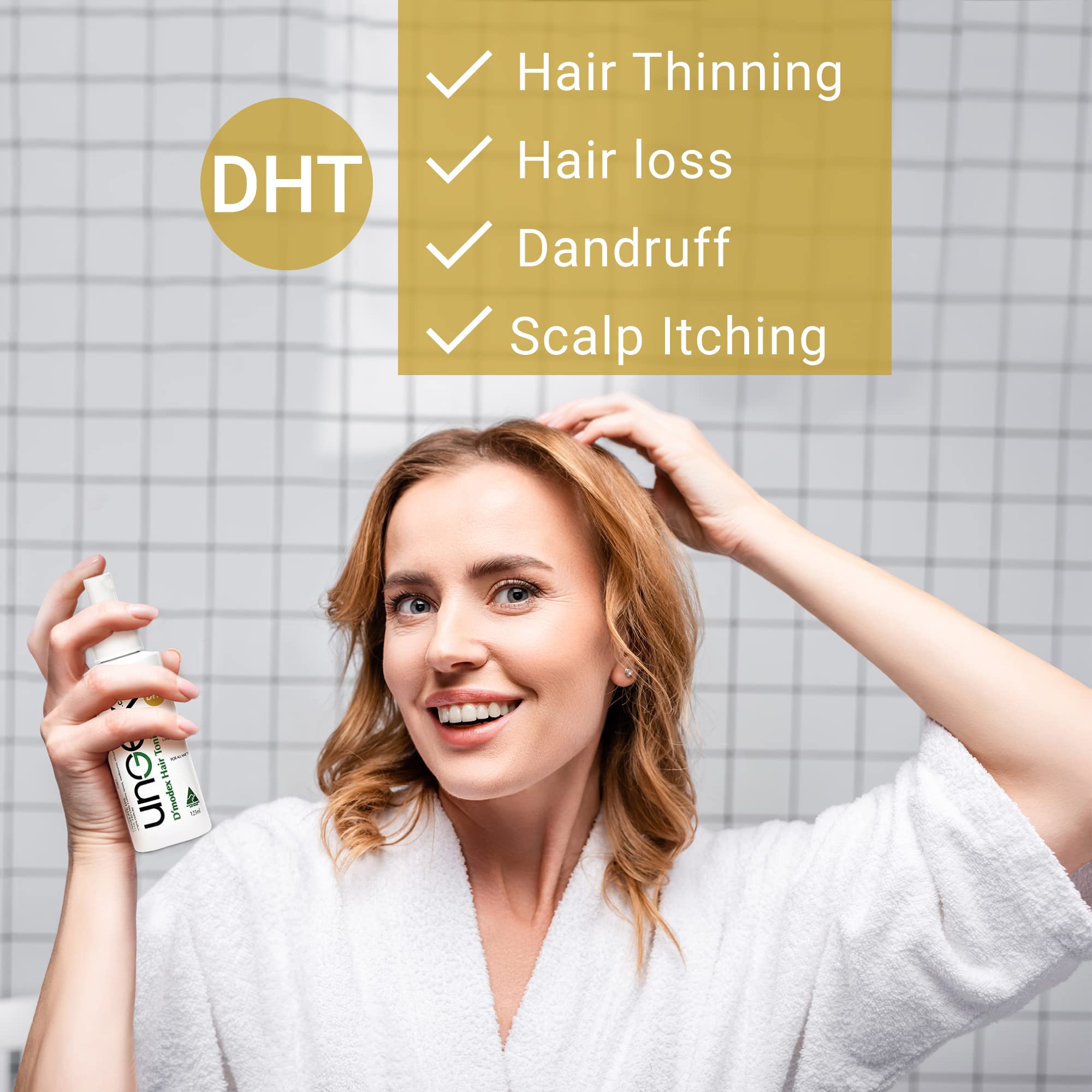 Cruelty-free Ungex Demodex Hair Tonic packaging promotes ethical care.