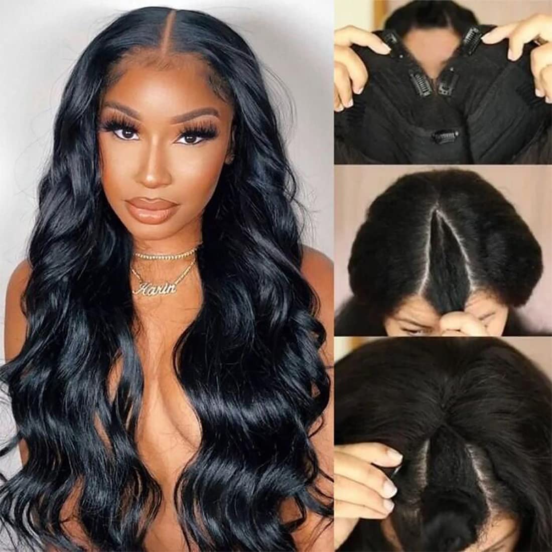 UNICE V Part Wigs body wave texture close-up highlighting natural-looking volume