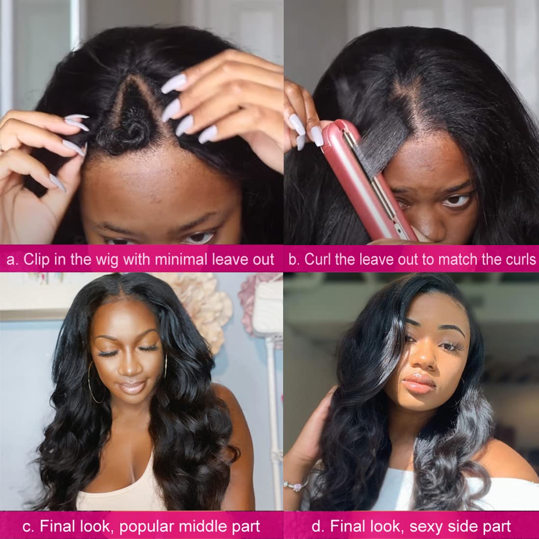 UNICE V Part Wigs natural shine for healthy-looking movement