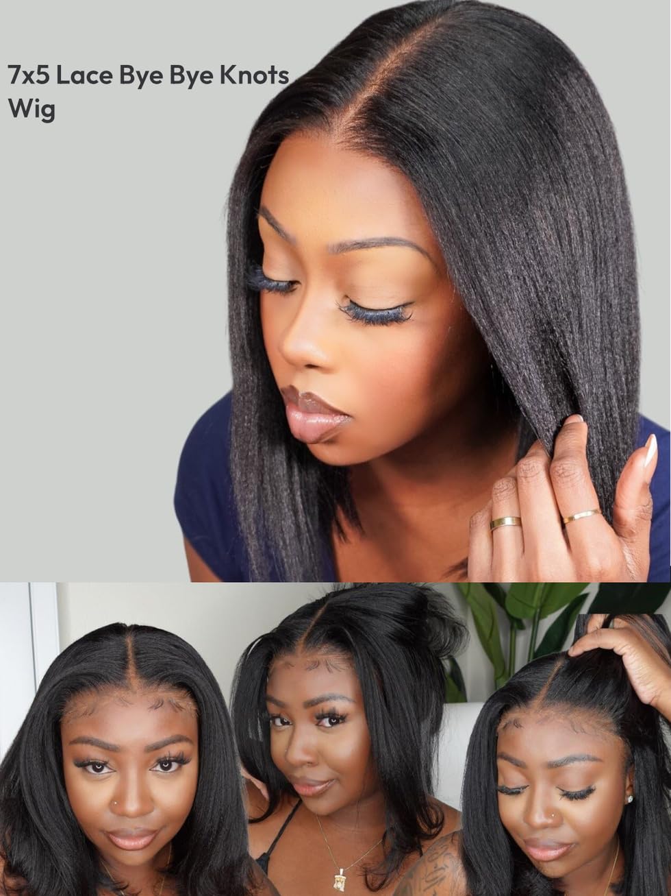 UNICE Yaki Straight Bob Wig pre-bleached knots for seamless appearance
