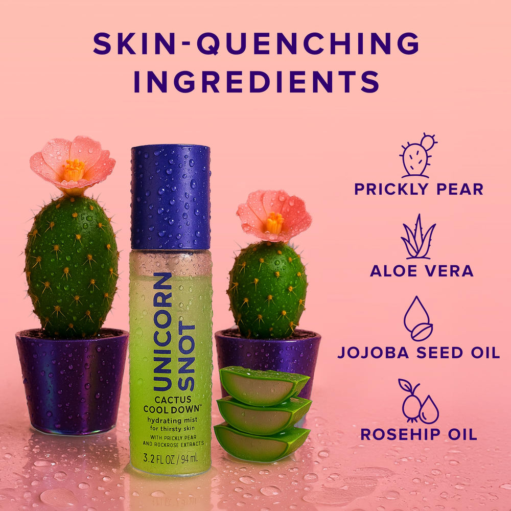 Unicorn Snot Cactus Cool Down ingredients highlight aloe and prickly pear