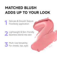 Unicos blush compact with silky texture enables effortless, seamless makeup application