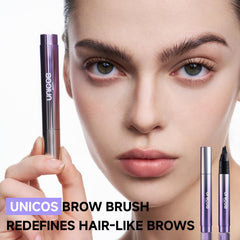 Unicos Eyebrow Pen angled brush shapes brows with precise control.