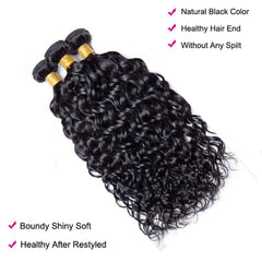 UNILO water wave bundles 14 inch natural black add volume and soft texture.