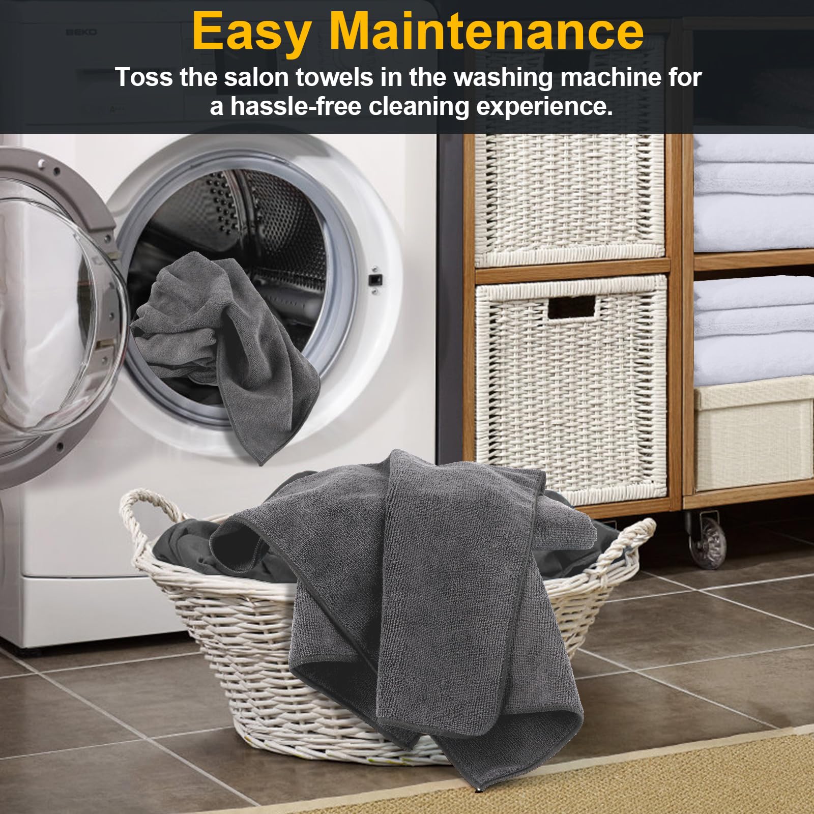 UNIMADE gray towels in gym environment after workout for clean, absorbent drying