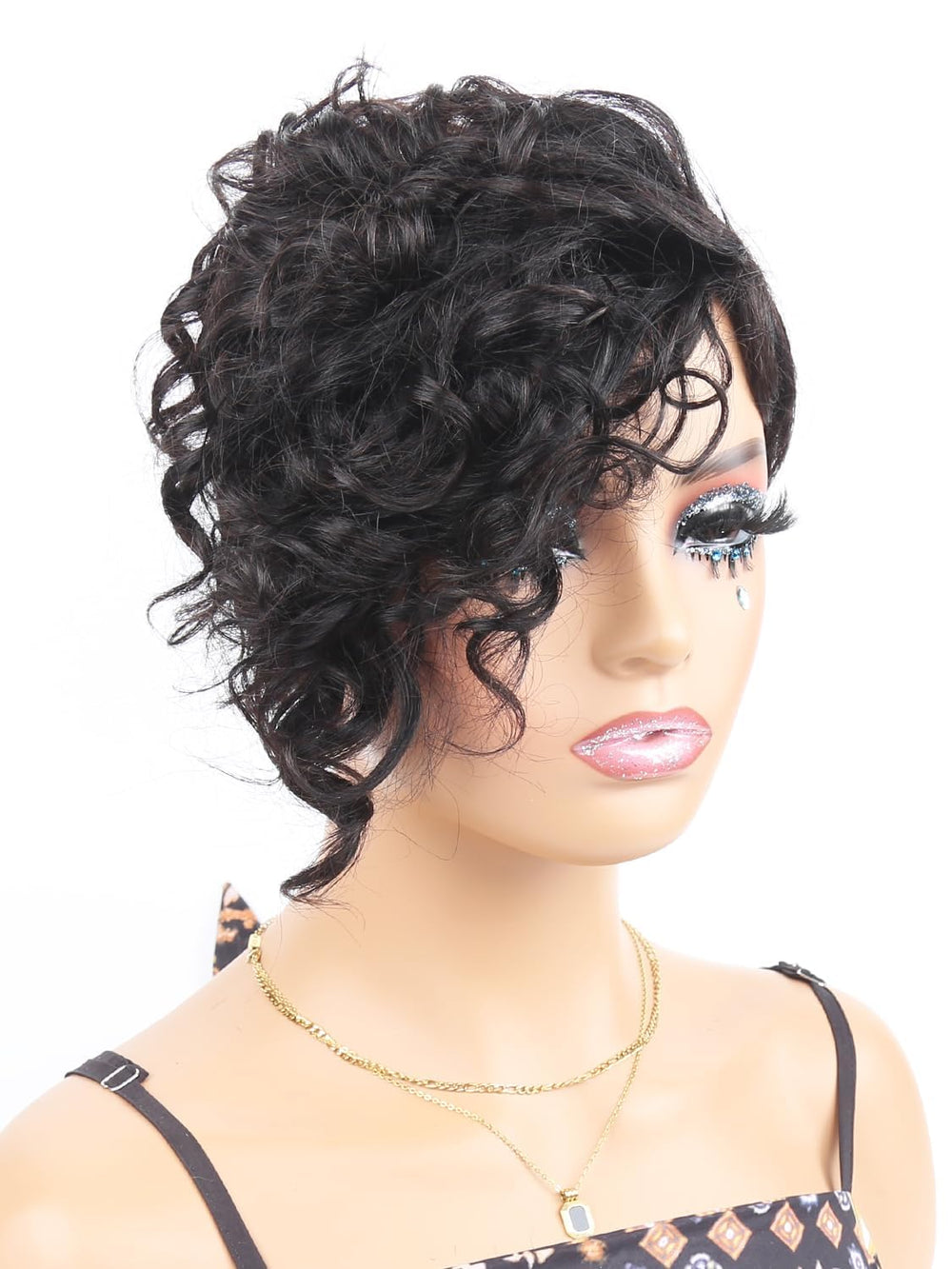 Unipearl bangs detail close-up highlighting side-swept fringe