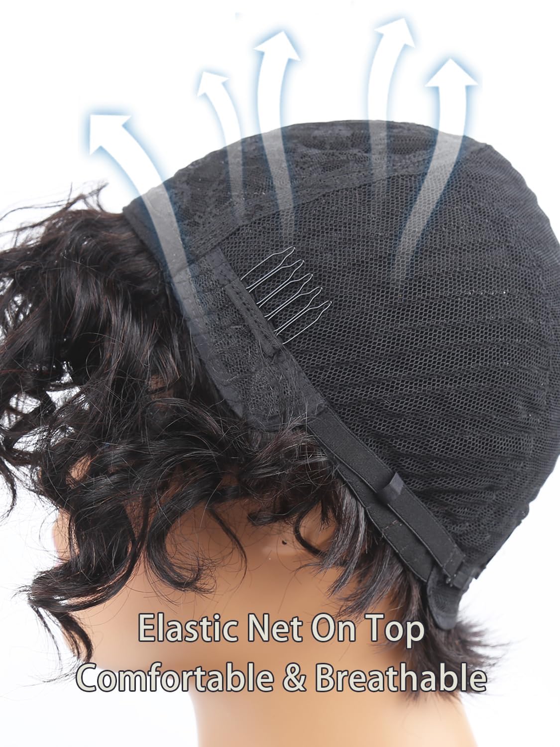 Unipearl glueless cap close-up for secure, comfortable wear