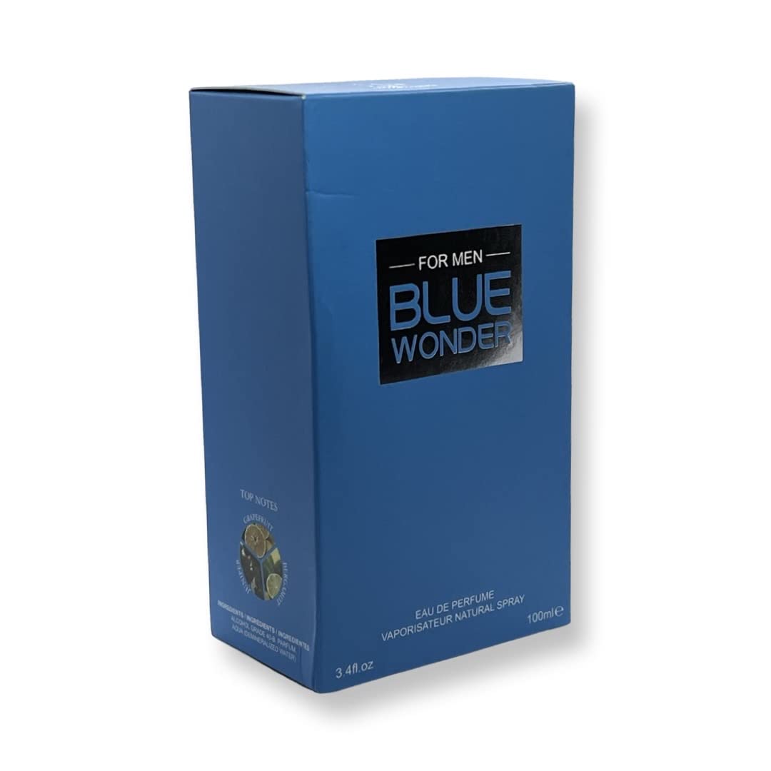 United Scents Blue Wonder packaging box highlighting gift-ready presentation.