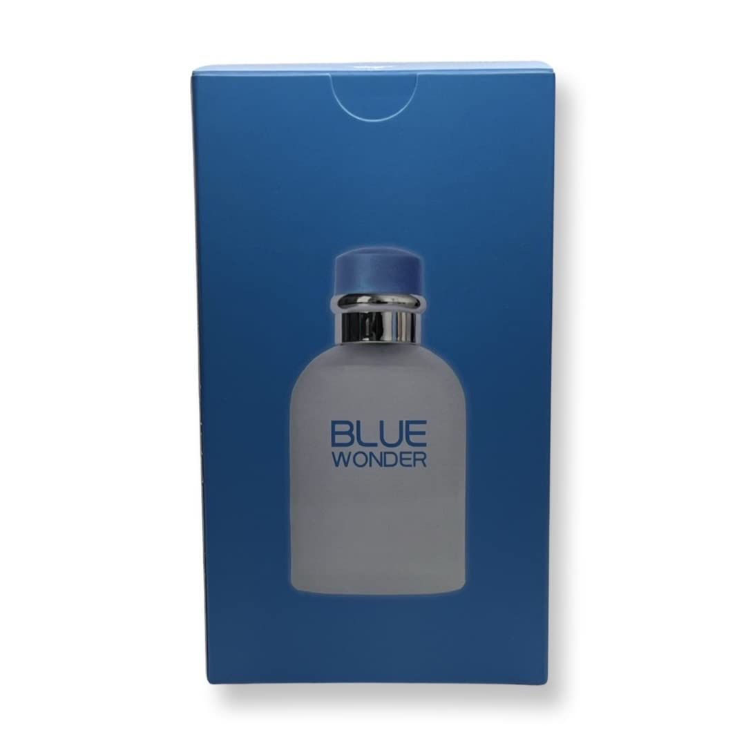 United Scents Blue Wonder spray dispersal image demonstrating long-lasting freshness.