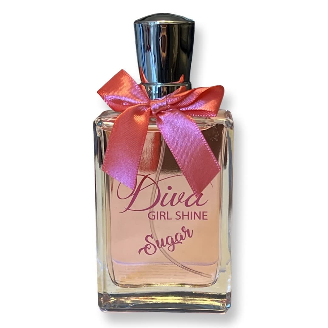 Diva Girl Shine Sugar top-notes close-up with tangerine and honeysuckle freshness.