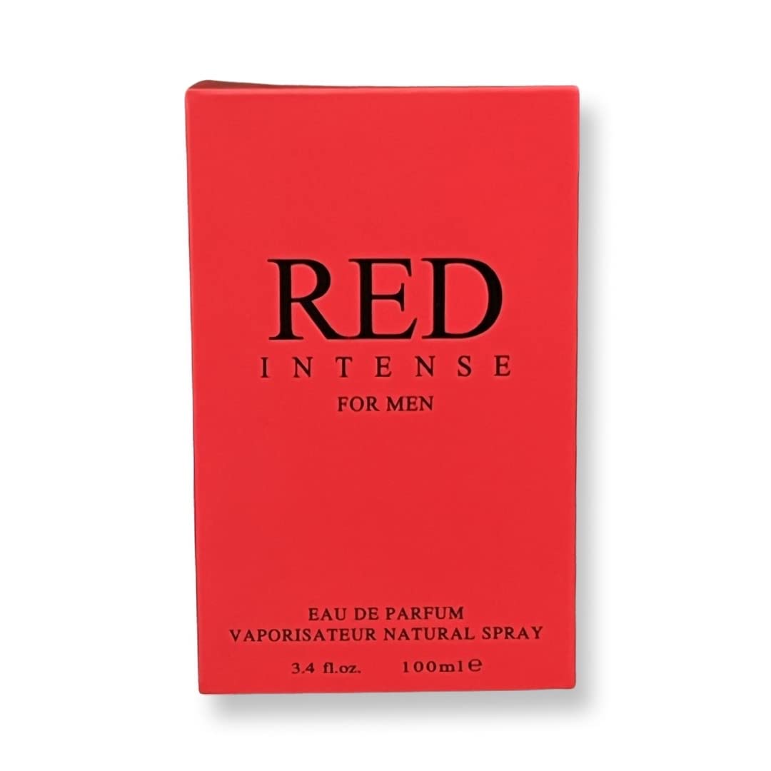 United Scents Red Intense bottle back view, premium spray for easy application