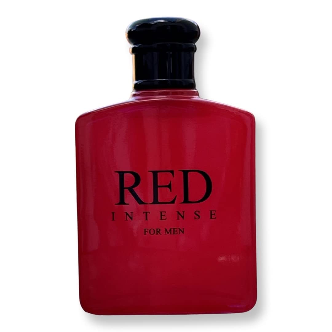United Scents Red Intense bottle side view, ergonomic grip for comfortable use
