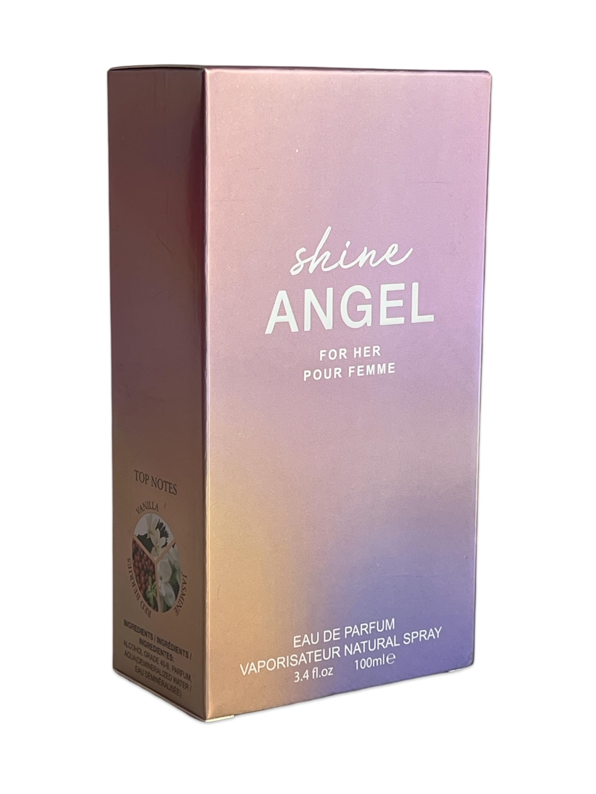Shine Angel bottle in hand, showcasing generous 3.4 oz size.