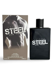 United Scents Steel New York bottle front view for confident daily wear