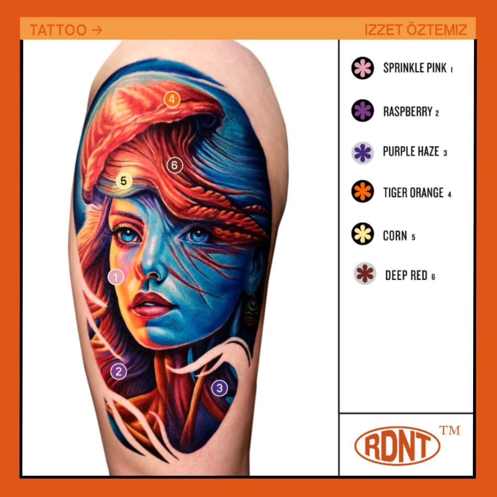 United Tattoo Supply Radiant Ink Country Blue for vivid blues with crisp lines.