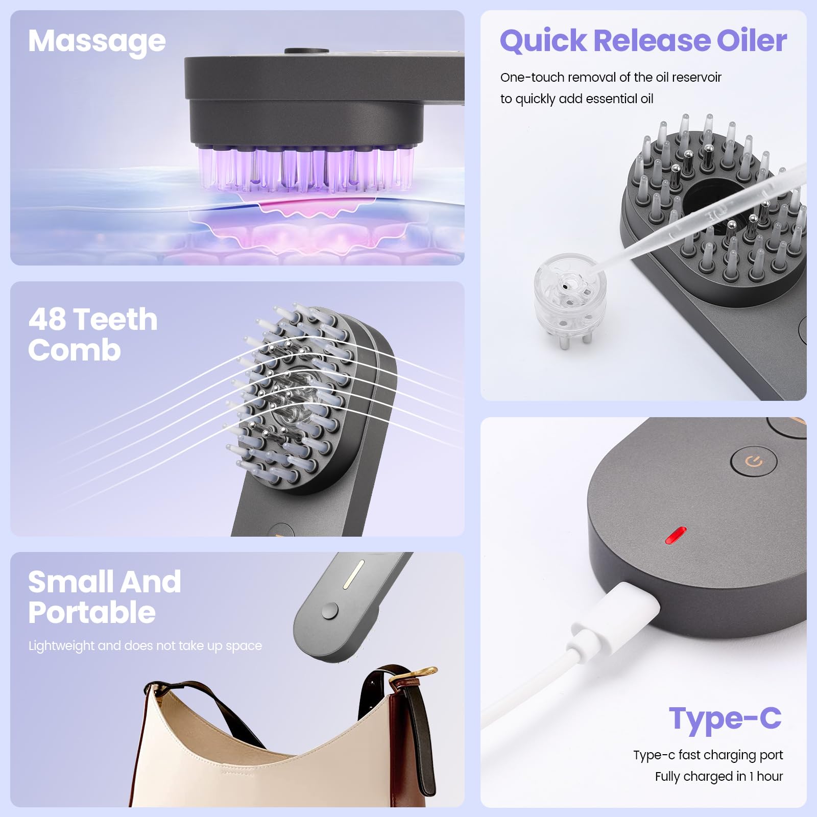 UNIWA 3-in-1 scalp tool combines massage and oil delivery.