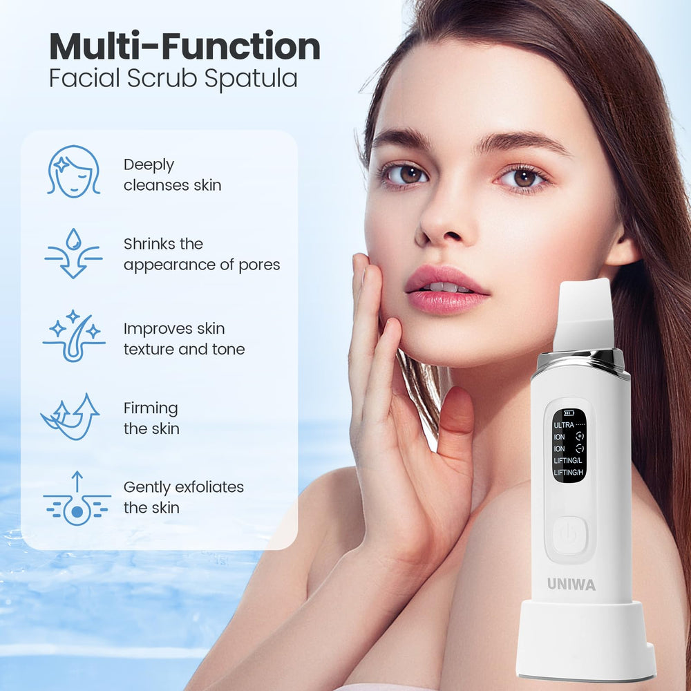 UNIWA Skin Scrubber 3D curved spatula detail for precise contour cleaning