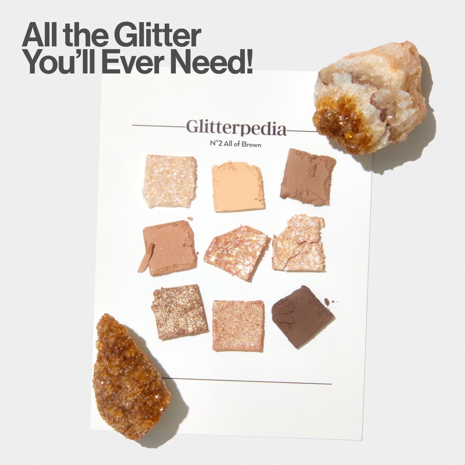 UNLEASHIA Glitterpedia No.2 swatches display versatile brown hues.