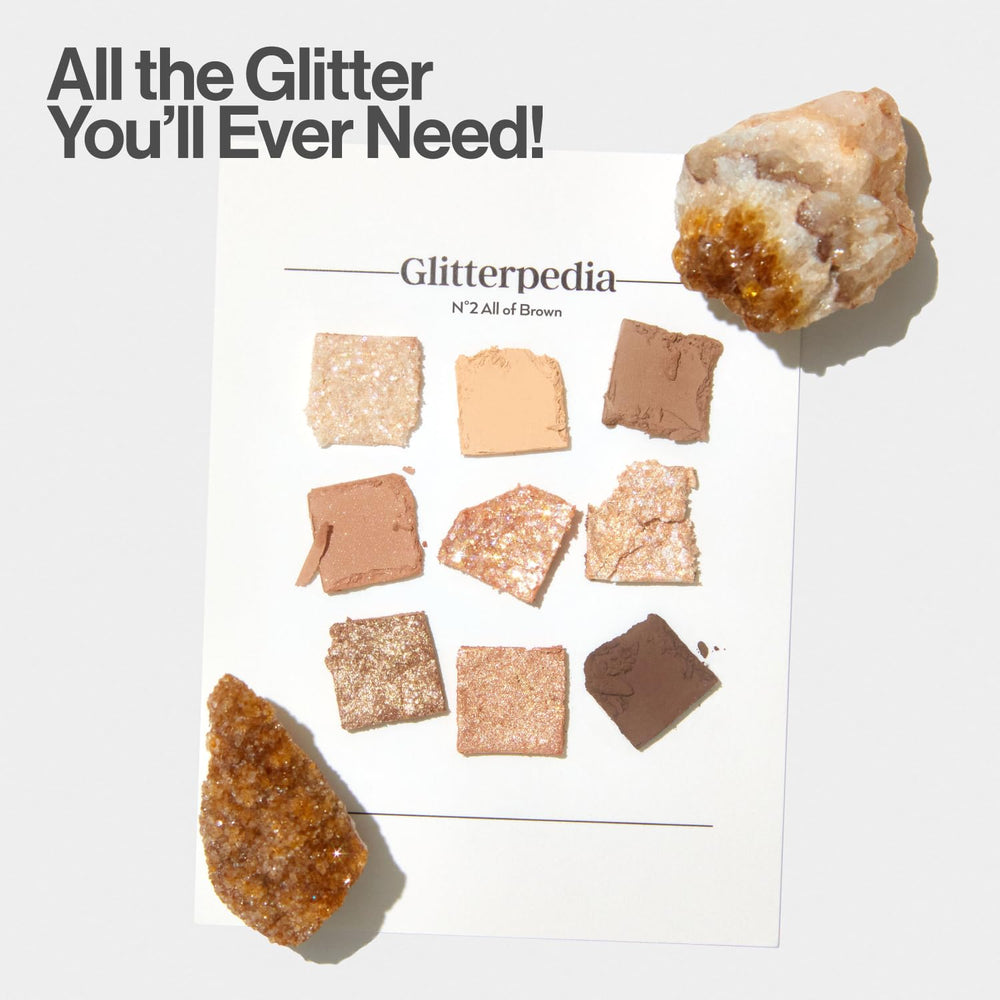 UNLEASHIA Glitterpedia No.2 swatches display versatile brown hues.