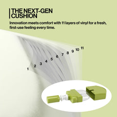 UNLEASHIA cushion refill showing lightweight, buildable coverage for a natural look
