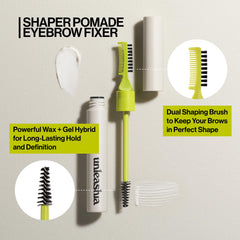 UNLEASHIA tea tree, chamomile, and rose hydrates while shaping brows.