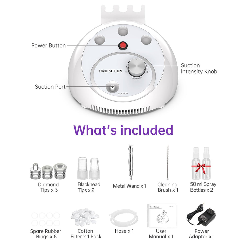UNOISETION cleaning and maintenance kit keeps tips hygienic.