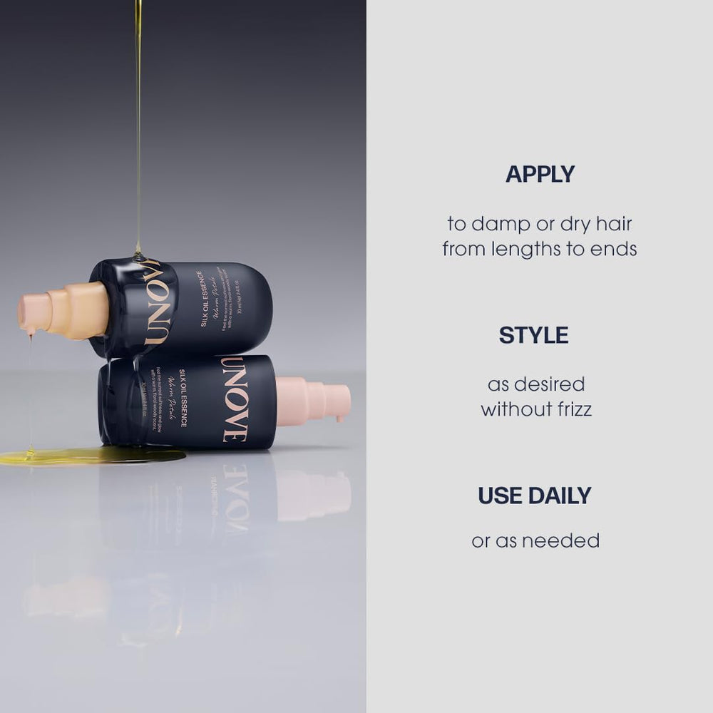 Damaged hair appears smoother with nourished cuticles and shine.