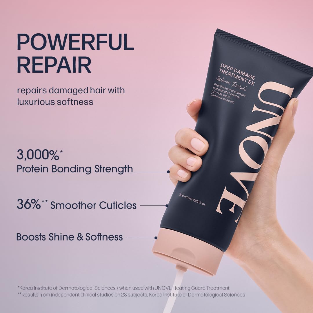 UNOVE Deep Damage Mask jar closeup showing rich conditioning