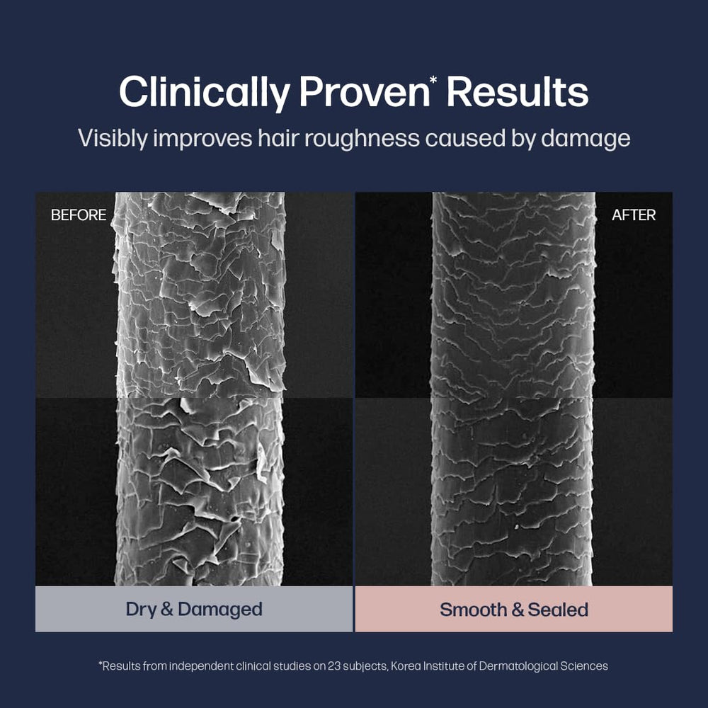 UNOVE Deep Damage Treatment Ex application shot shows quick, integrated care for hair.