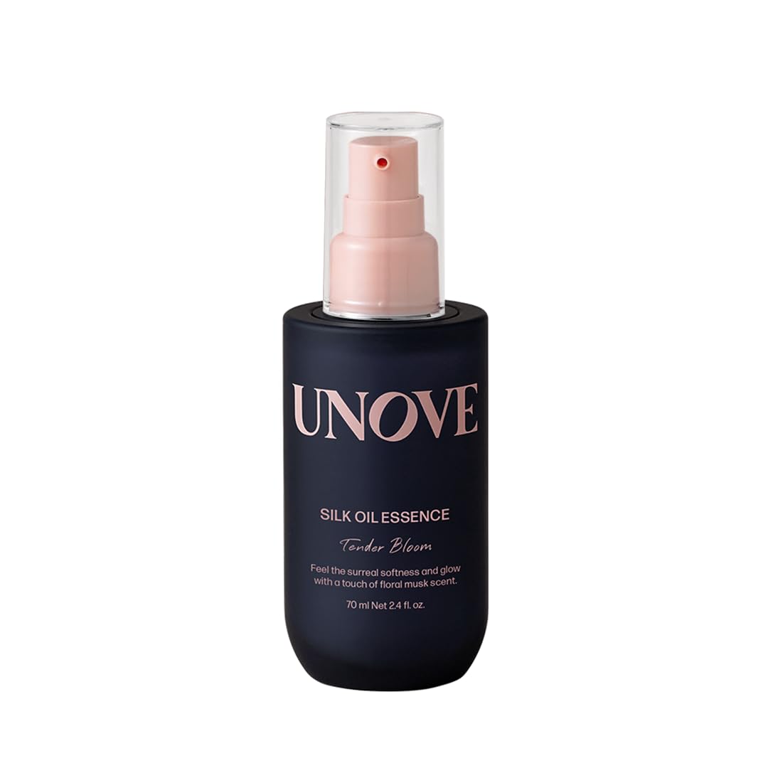 UNOVE Silk Oil Essence bottle delivering lightweight nourishment for frizzy hair.