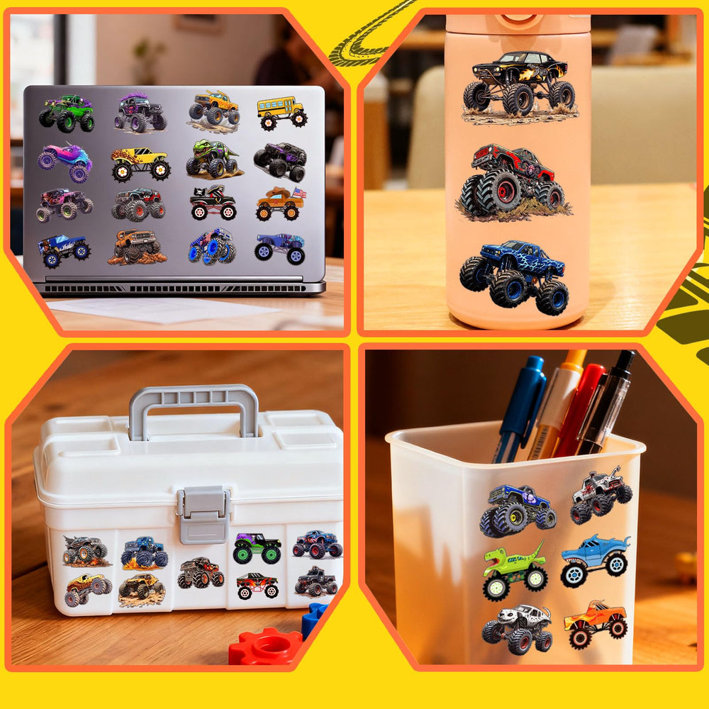 UNQFELENS Monster Truck tattoos safe materials for kids ages 3+