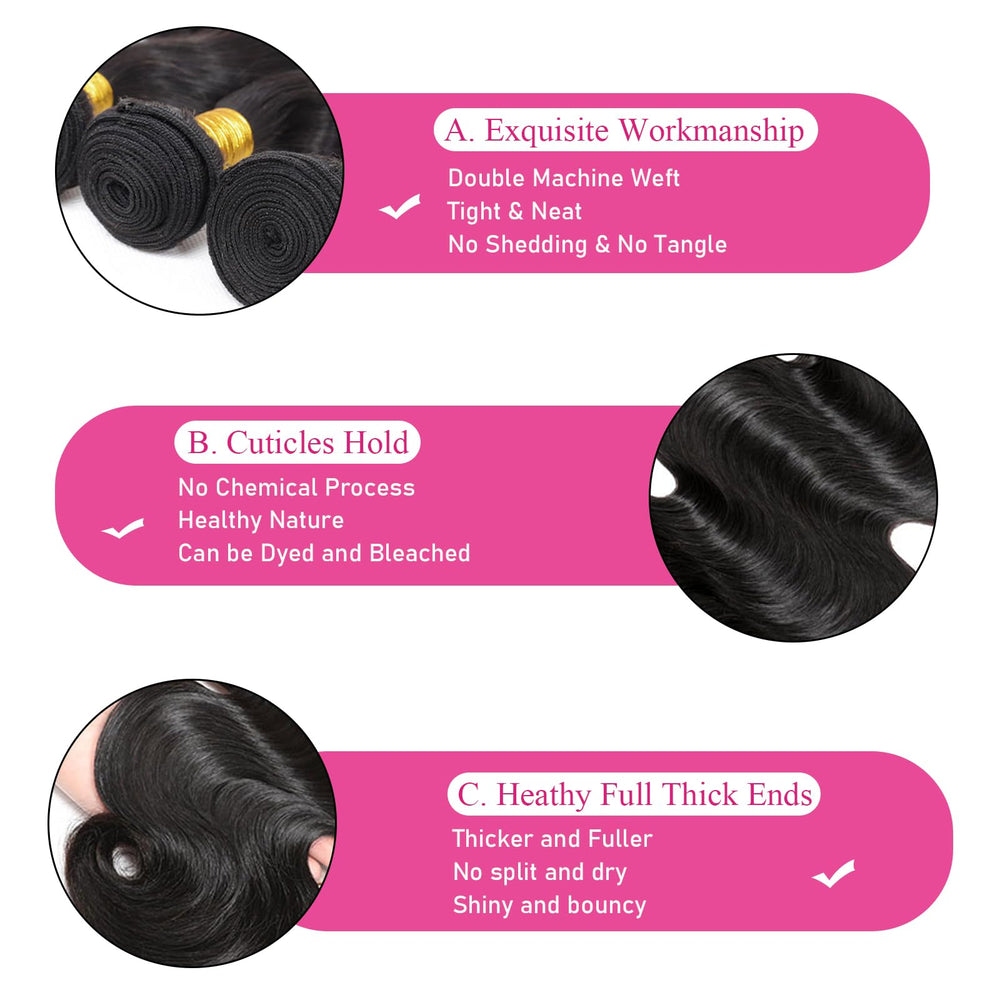 Unvizossa Body Wave 24-inch close-up texture for dramatic length