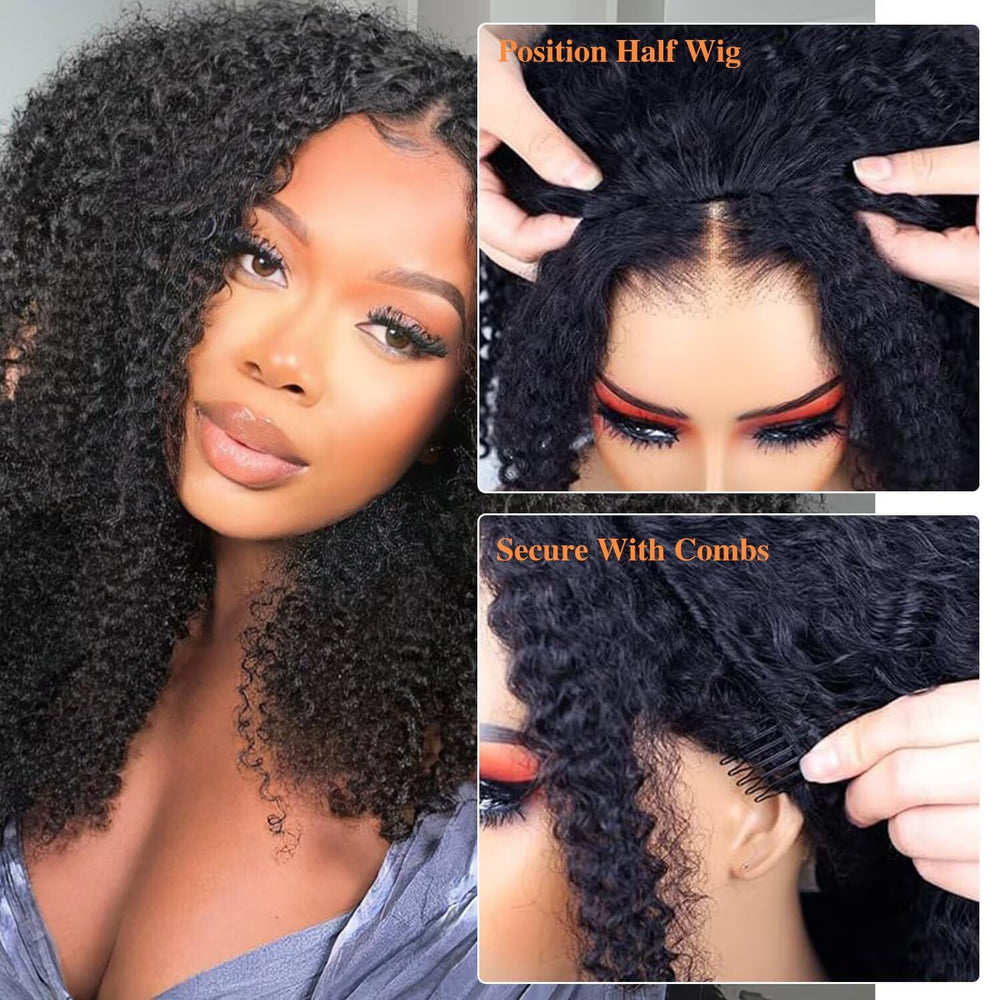 Unvizossa Half Wig 3-in-1 design enables fast styling with secure fit.
