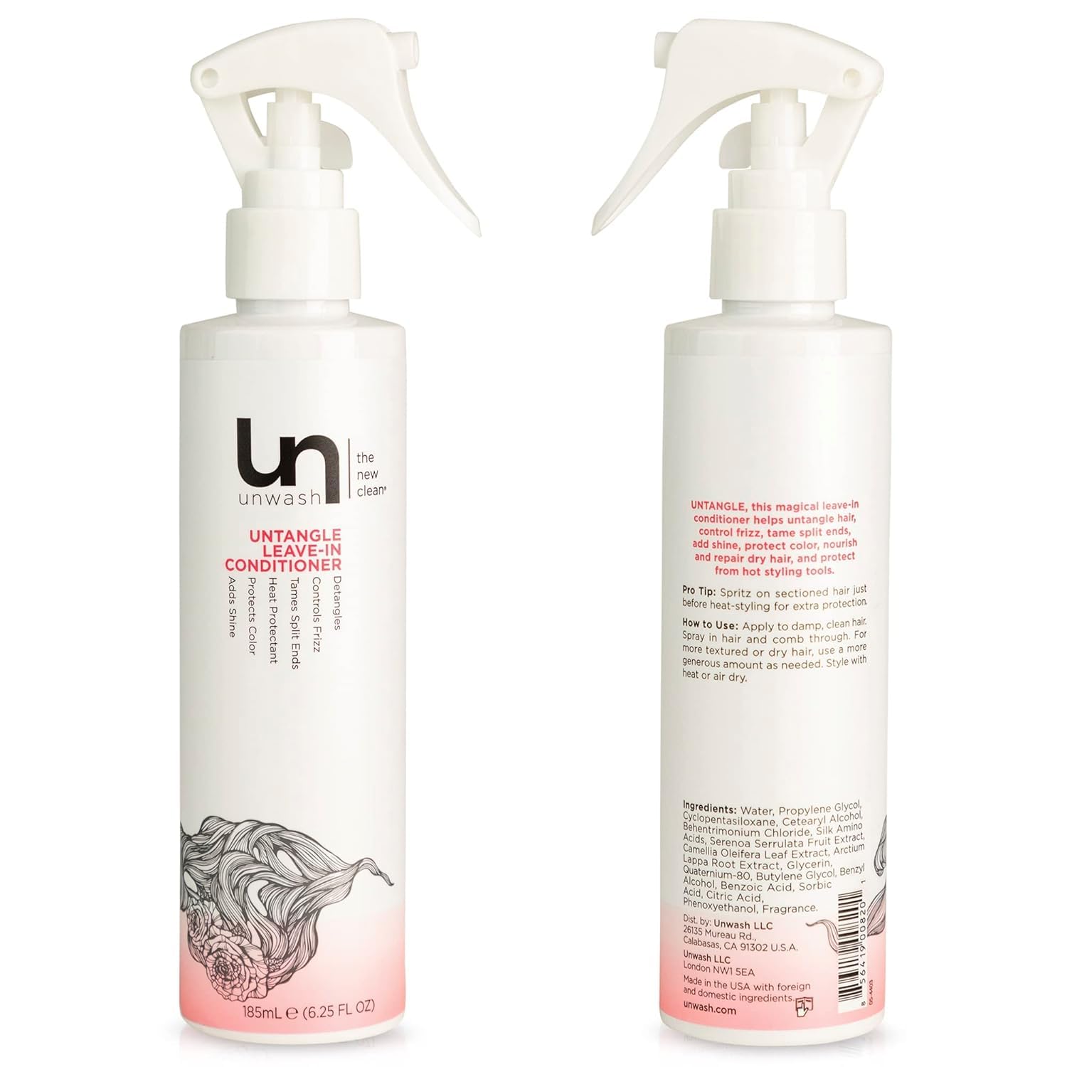 Easy application of Unwash Untangle leave-in conditioner on hair