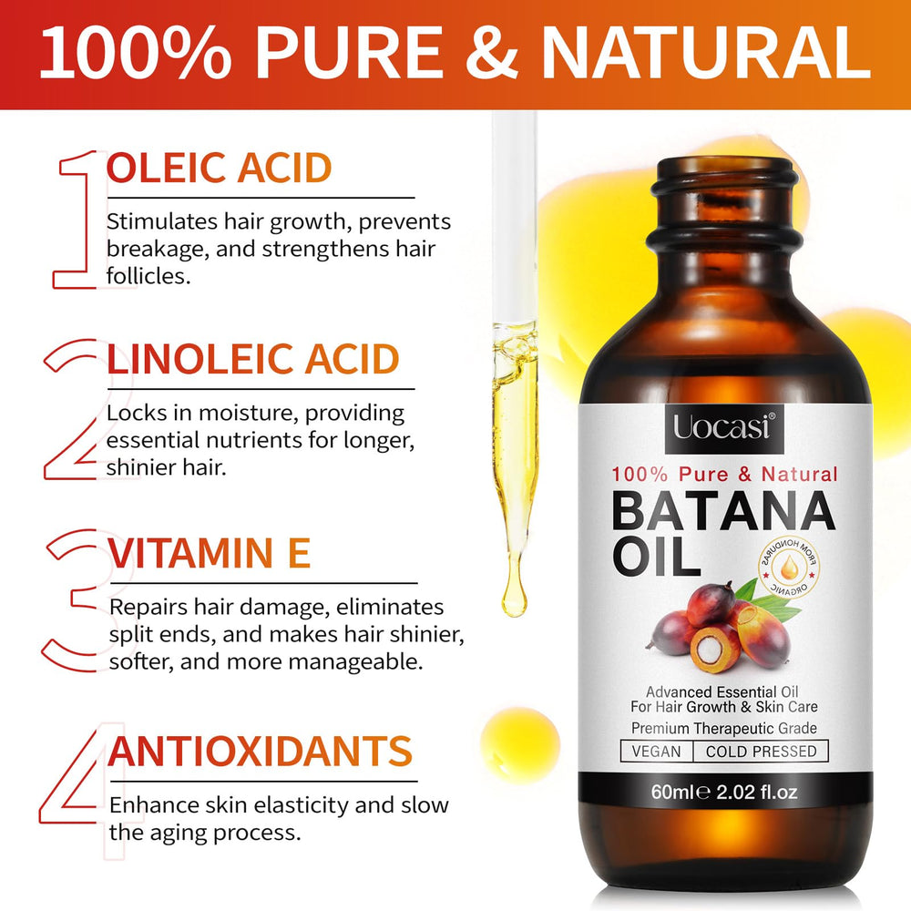 Uocasi Batana oil texture close-up highlights antioxidant-rich richness for scalp health.