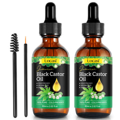 Uocasi Jamaican Black Castor Oil 2-pack bottles promote hair and skin care.