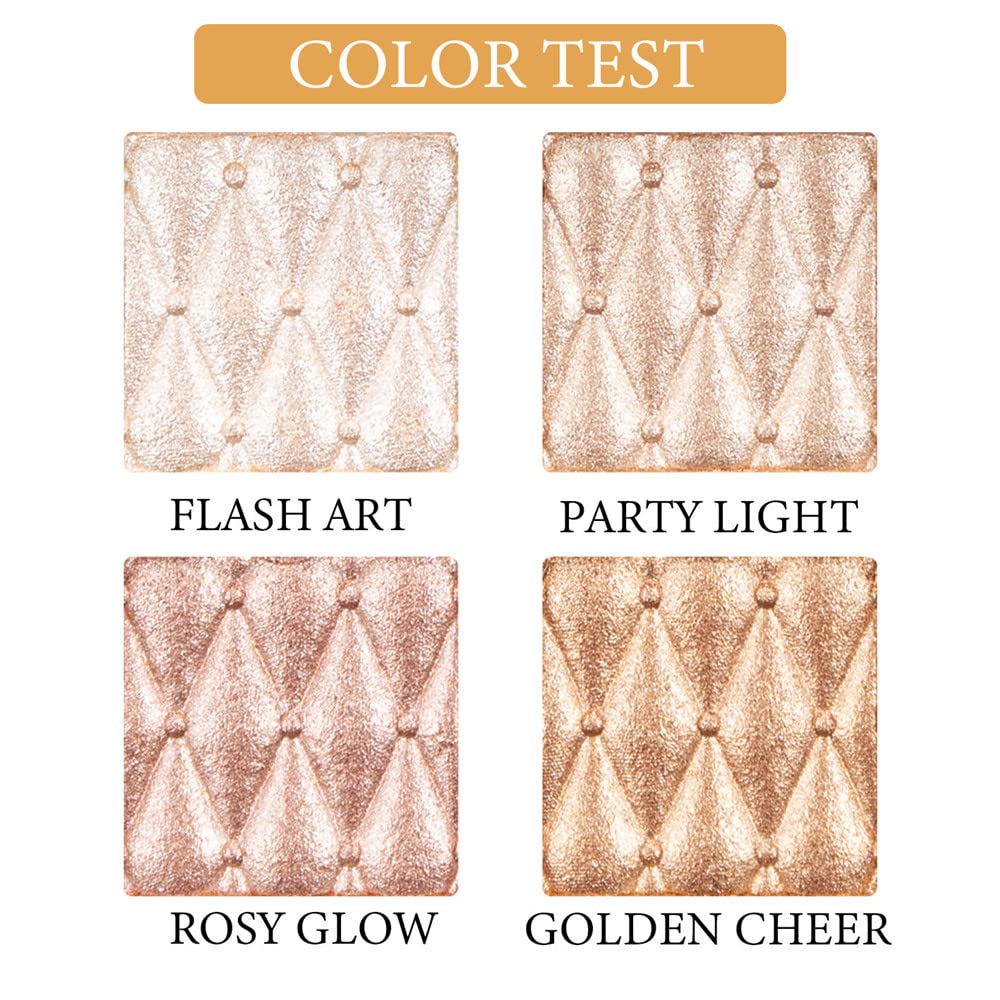 UOCK 4 color highlighter palette cheekbone highlight adds luminous warmth.