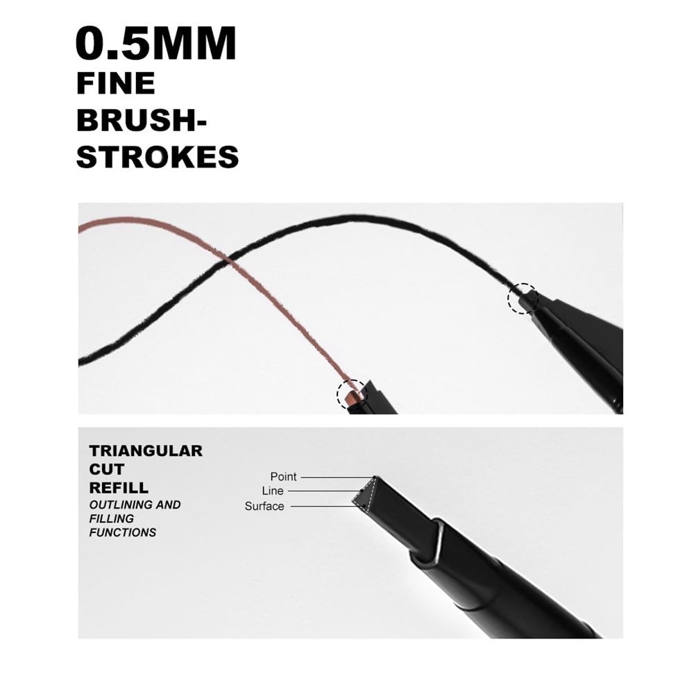 UOCK Eyebrow Definer spool brush blending brows into a natural finish.