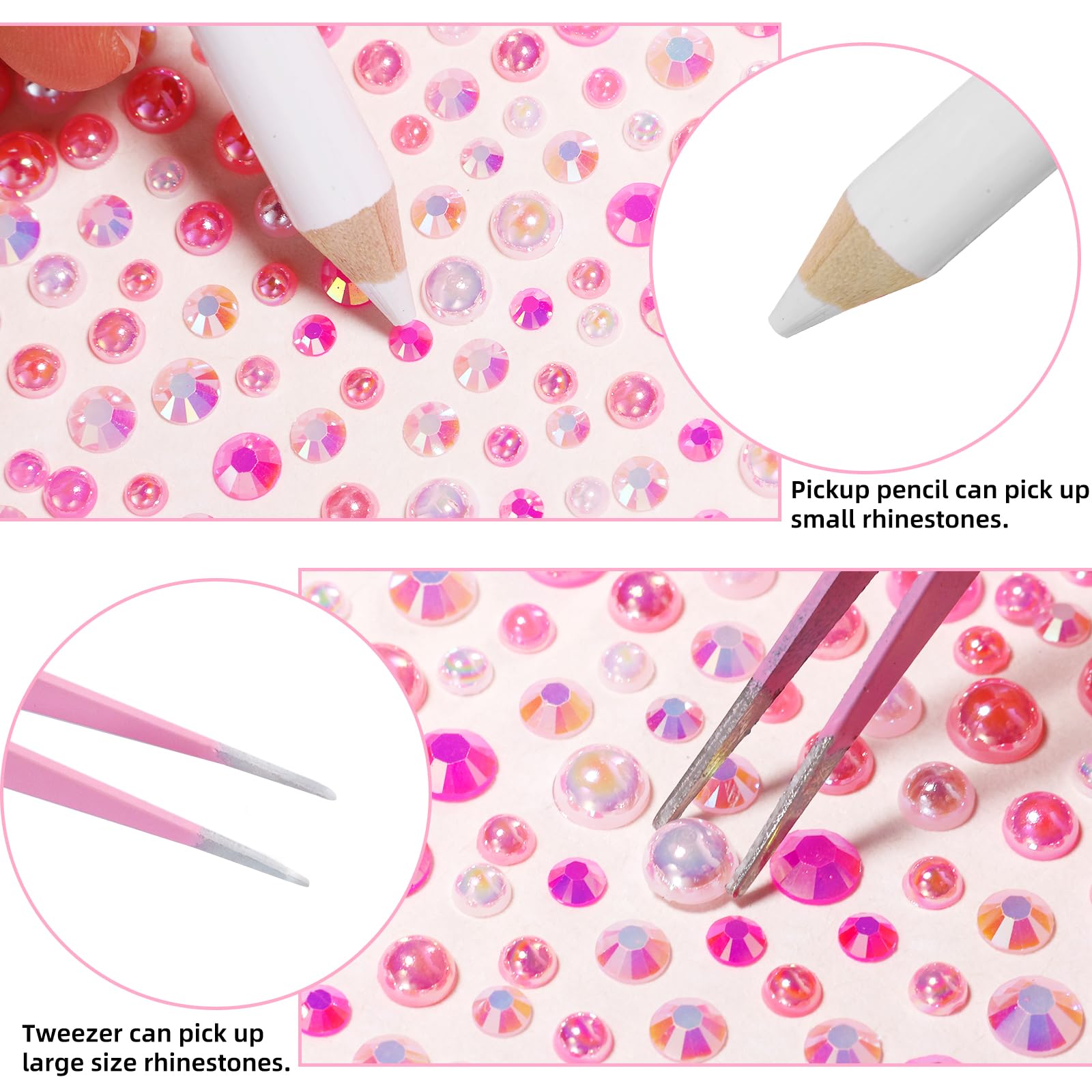 Uotey picker pencil and tweezers included for precise placement.